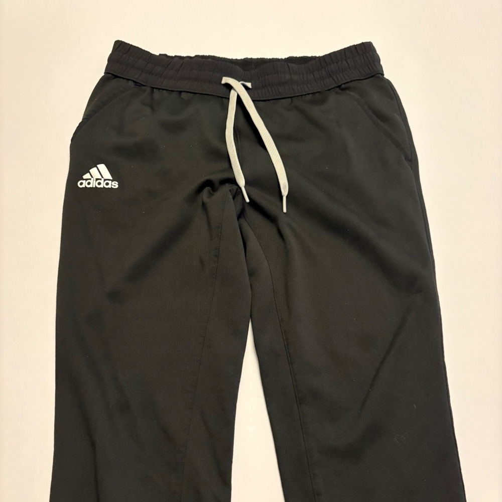 Adidas Joggers Men Size M Black Fleece Lined Drawstring Athletic Pants